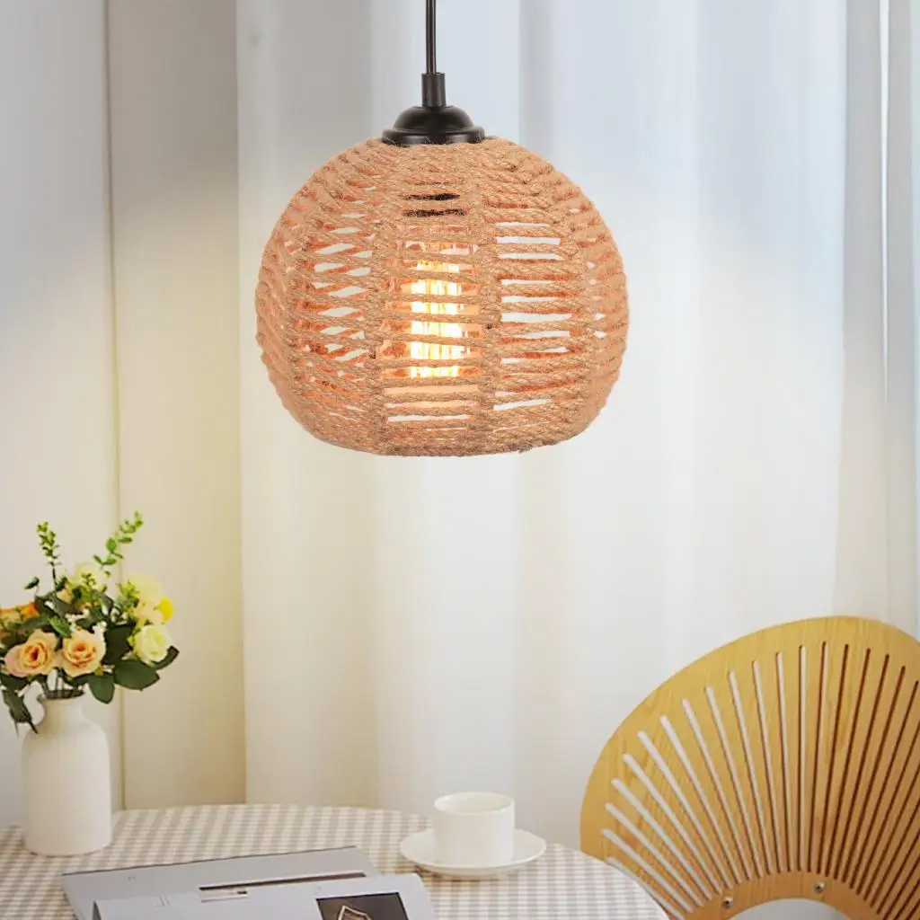 

Ретро-подвеска из ротанга Wabi Sabi, украшение для ресторана, бара, кафе, столовой, Потолочная люстра для спальни, прикроватная Подвесная лампа E27