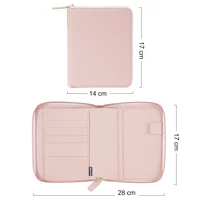 Moterm Genuine Pebbled Grain Leather A6 Zip Cover with Back Pocket Cowhide Planner Zipper Organizer Agenda Journal Diary 2