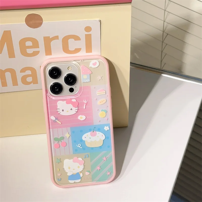 

Sanrio Hello Kitty Phone Case For iPhone 15 14 13 11 12 Pro Max Plus XR XS MAX Kuromi Cover Y2K Anti-Fall My Melody Cover Gift