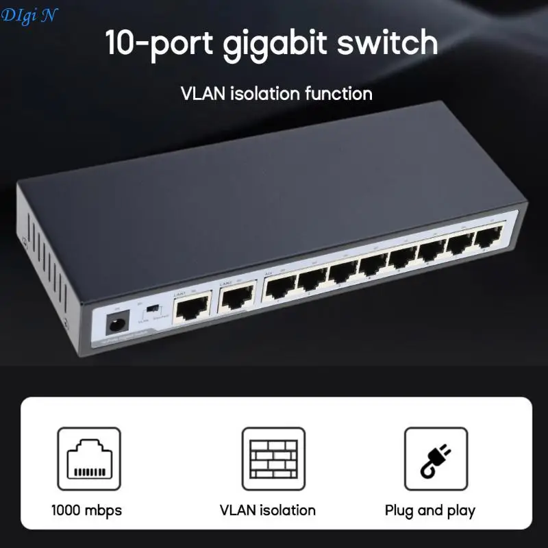 10포트 스위치 8포트+2 업링크 120W 내장 전원 10/100/1000M VLAN 분리..