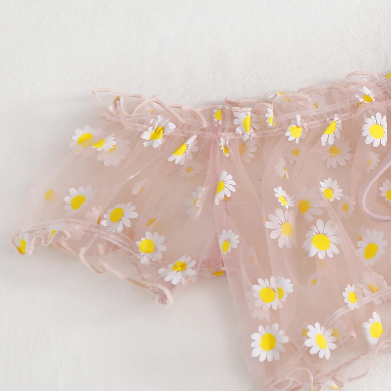 Seductive Summer Floral Lingerie Set - Off-Shoulder Bralette and Panties
