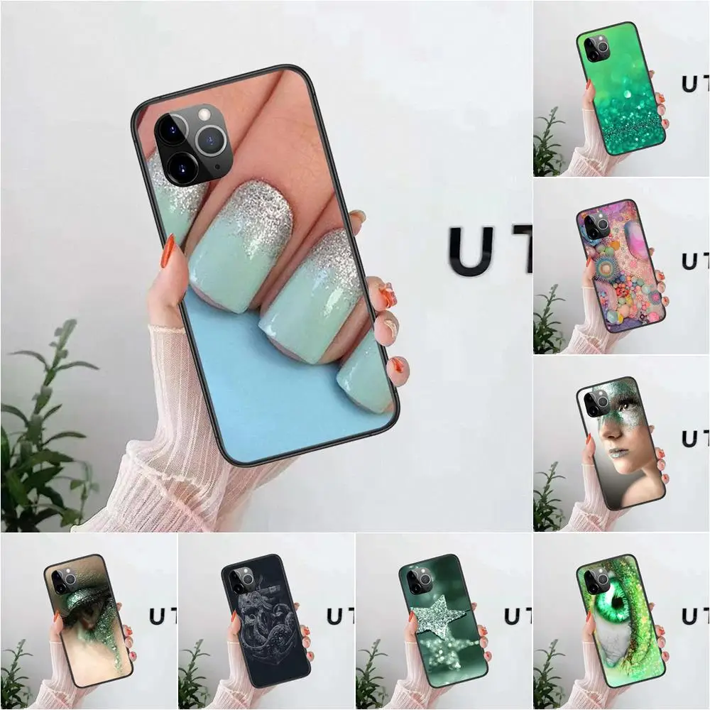 Mint Sparkle Glitter Per Samsung Galaxy S30 S21 S20 Fe S10 S10E S9 S8 S7 S6 Edge Lite Plus Ultra Black Etui Trend Best