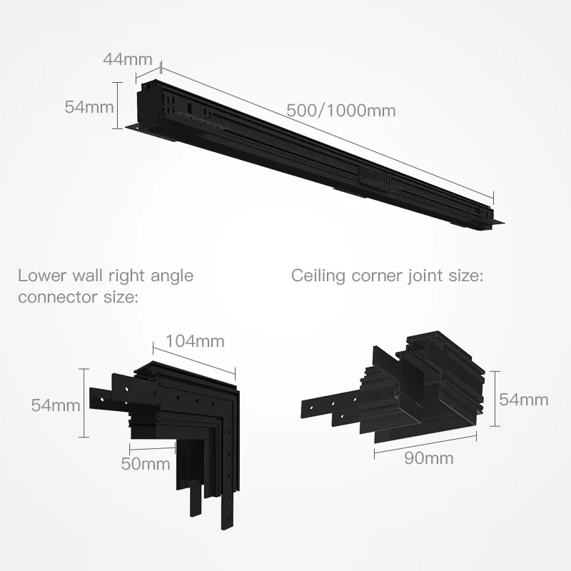 SCON Spot Linéaire LED Projecteur Noir 15W Pour Système D'Éclairage Sur Rail Magnétique, Lampe 24V Dimmable Ou Non-Dim(CRI 93/3000K-Blanc Chaud/30
