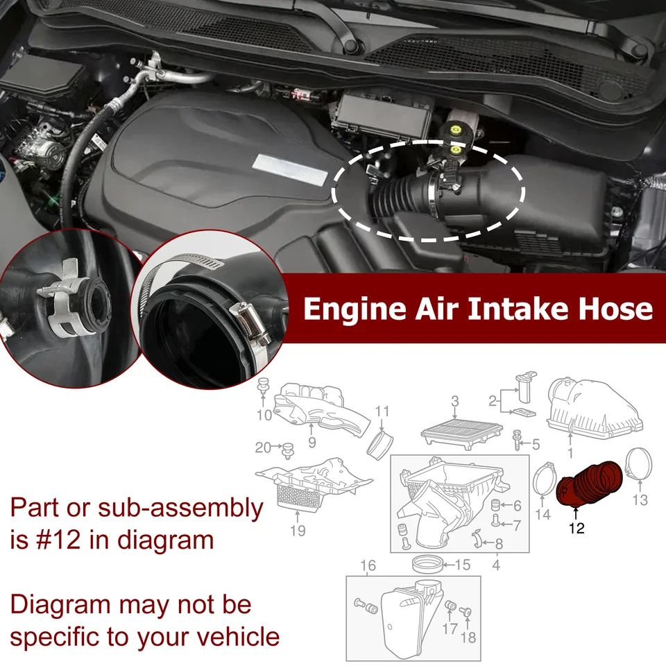 ApplianPar Engine Air Intake Hose For Honda Odyssey, Pilot, Passport, Ridgeline & Acura MDX - View #13
