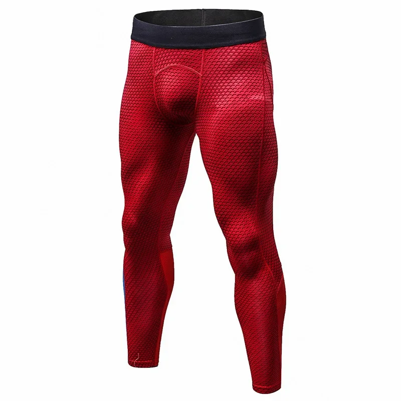 Men's 3D Printed Fitness Running Training Tight Long Pants Quick Dry Elastic Comfortable Sports Leisure Casual Trousers