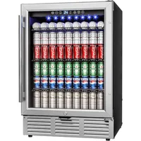 24 Inch Beverage Refrigerator, Beverage Cooler 180 Can Built-in Design, Under Counter Beer Fridge 1