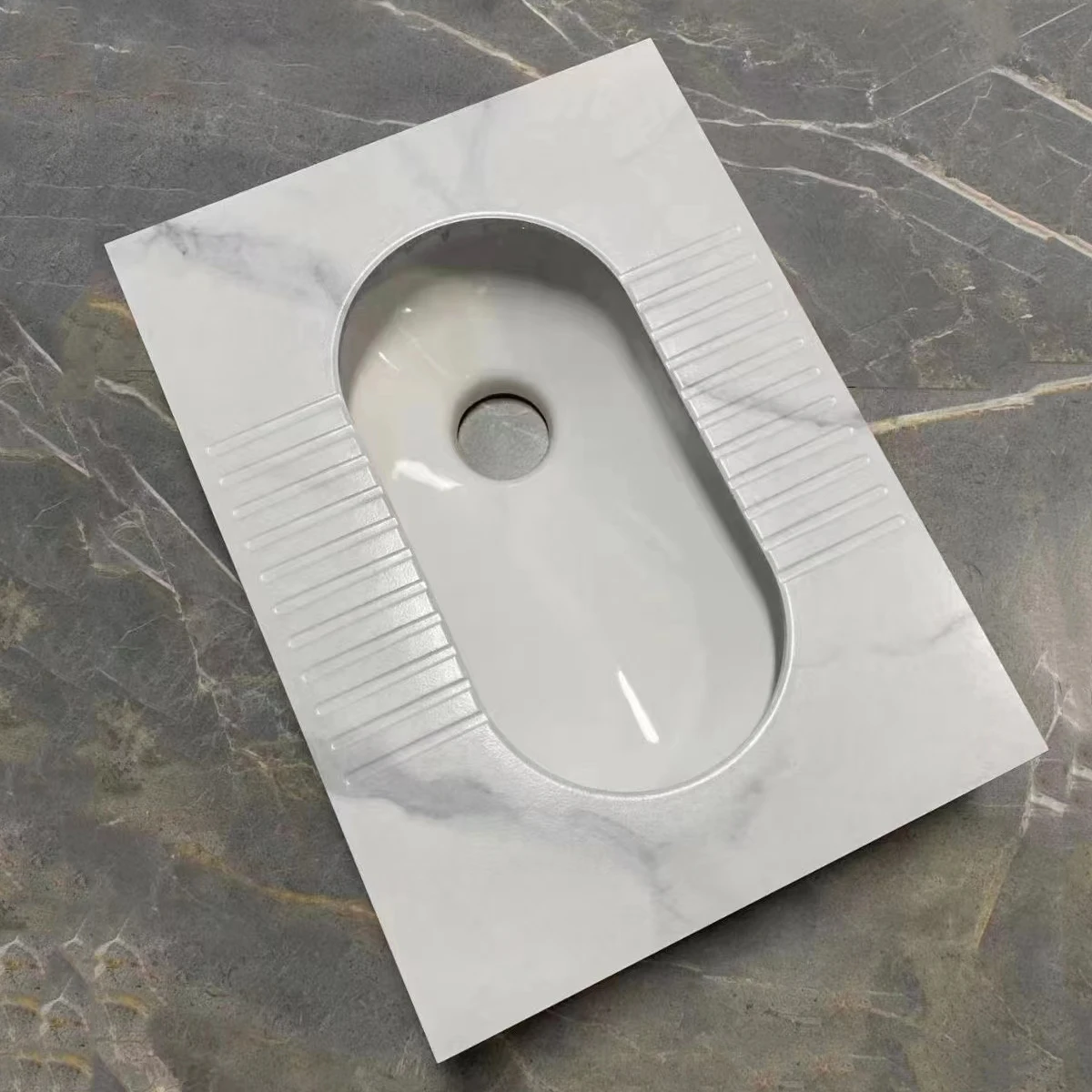 Good quality bathroom sanitary ware toilet bowl bathroom wc sintered stone marble squatting wc pan toilets 4
