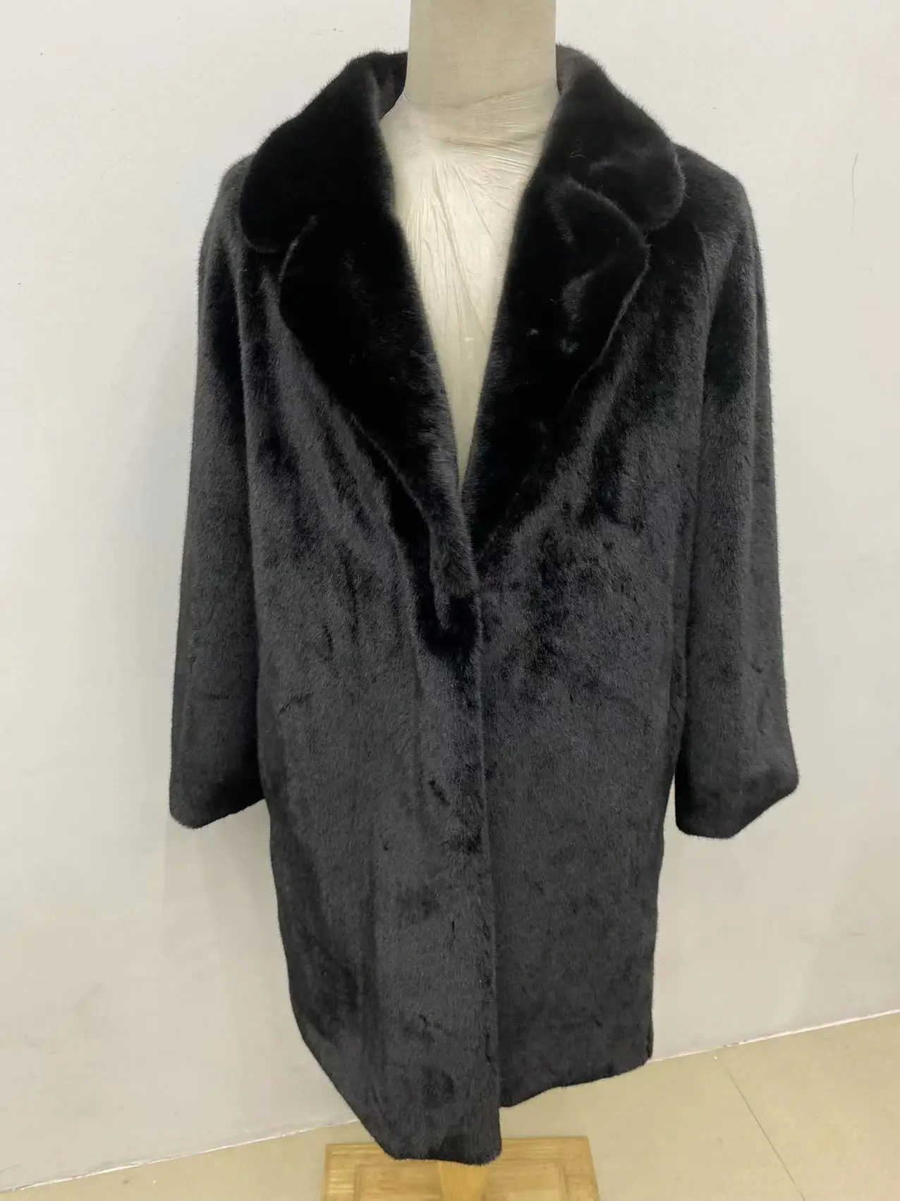 Winter Women High Quality Faux Mink Fur Coat Luxury Long Fur Coat Loose Lapel OverCoat Thick Warm Plus Size Female Plush Coats