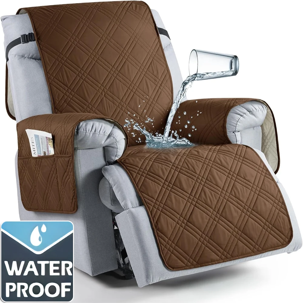 Chair covers 100% Waterproof Recliner Chair Cover Non Slip Cover for Recliner Chair with Pocket Washable Reclining Armchair Protector
