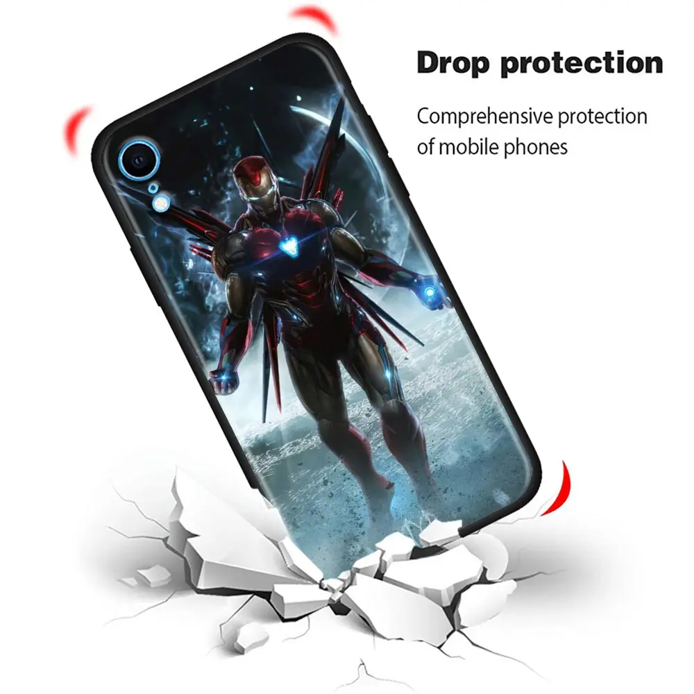 iphone 13 pro max wallet case Iron Man MARVEL Phone Case for iPhone 11 12 13 Pro Max 7 8 SE XR XS Max 5 5s 6 6s Plus Black Soft Silicone Case Cover Marvel case for iphone 13 pro max