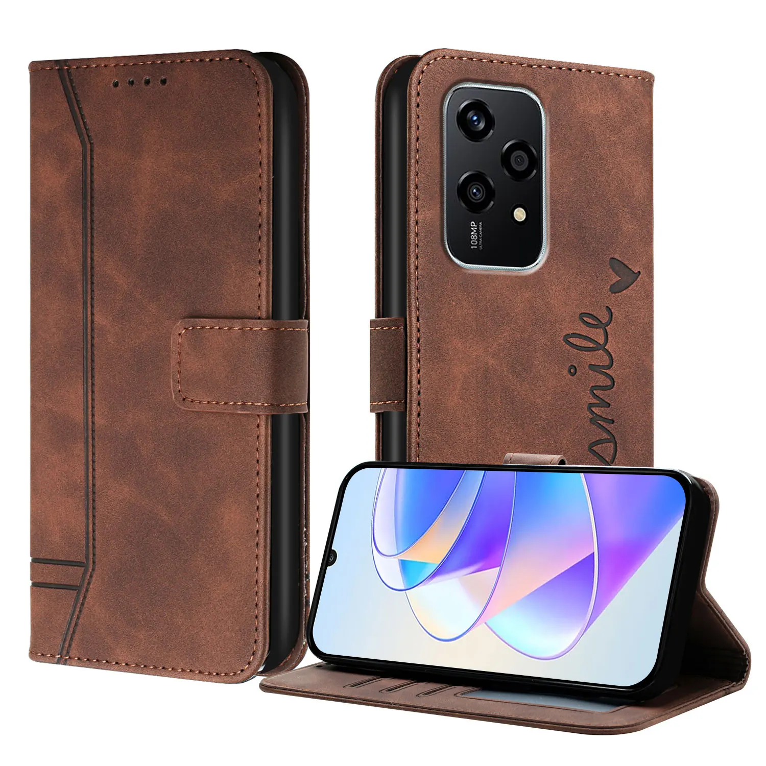 Leather Flip Wallet Phone Case with Card Slot