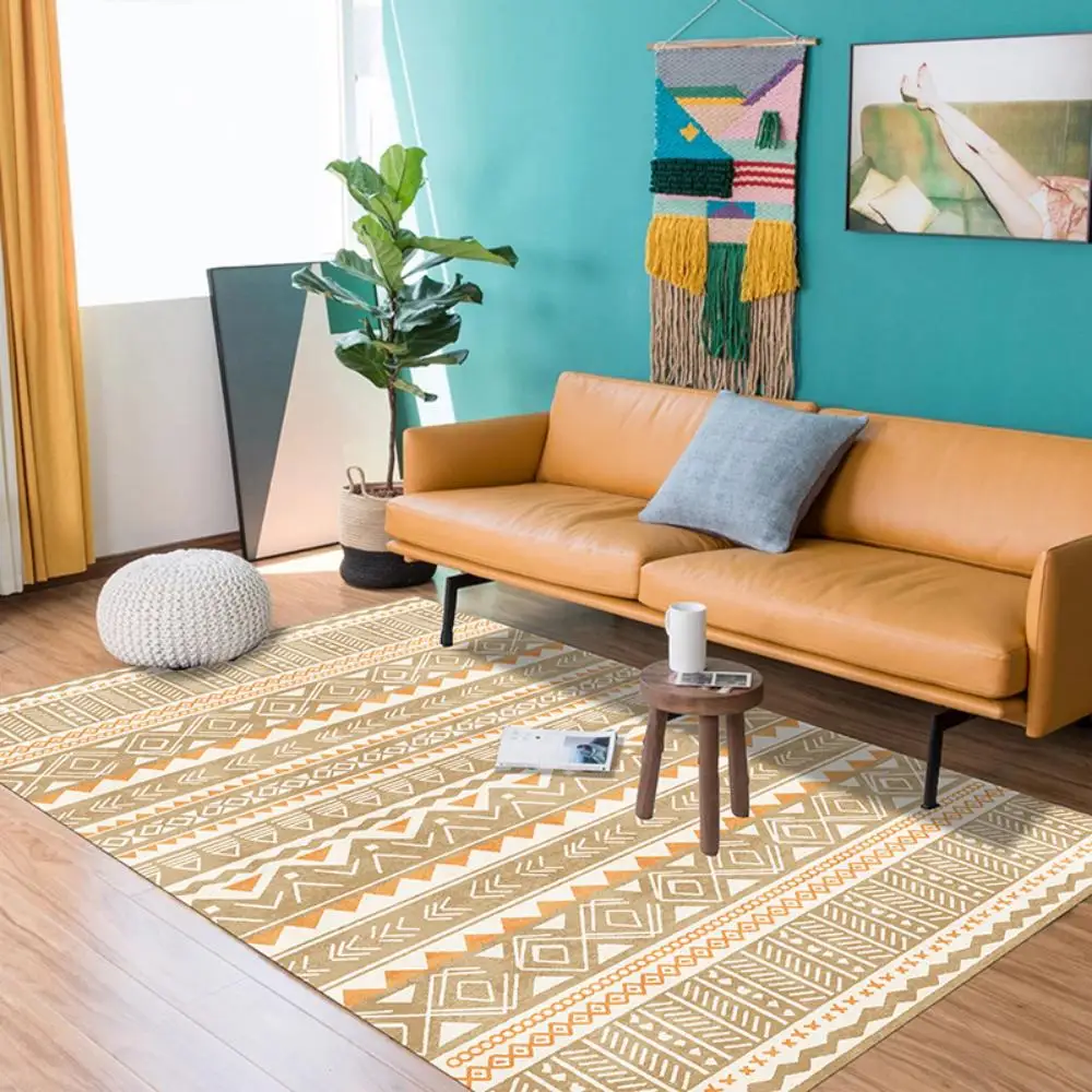 VIKAMA BOHO Crystal Velvet Carpet Cream-Style Washable, Waterproof, Stain-Resistant And Dirt-Resistant Bedroom Home Decoration