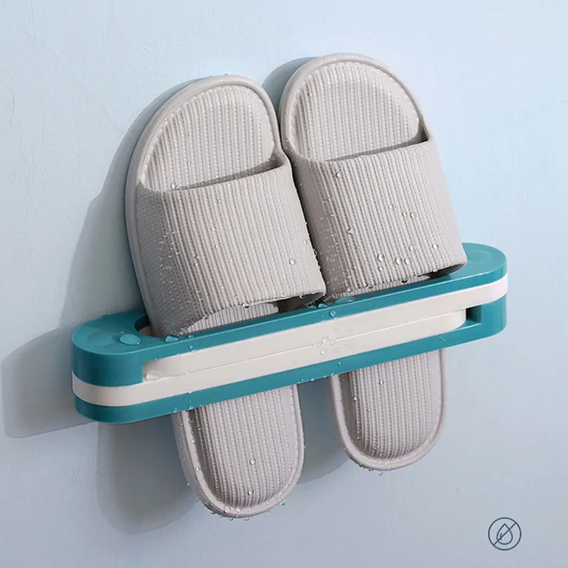 Wall Mounted Shoe Rack Slipper Rack Self Adhesive Simple Folding Drain  Punch Free Bedroom Storage Hook Shoe Drying Rack - AliExpress