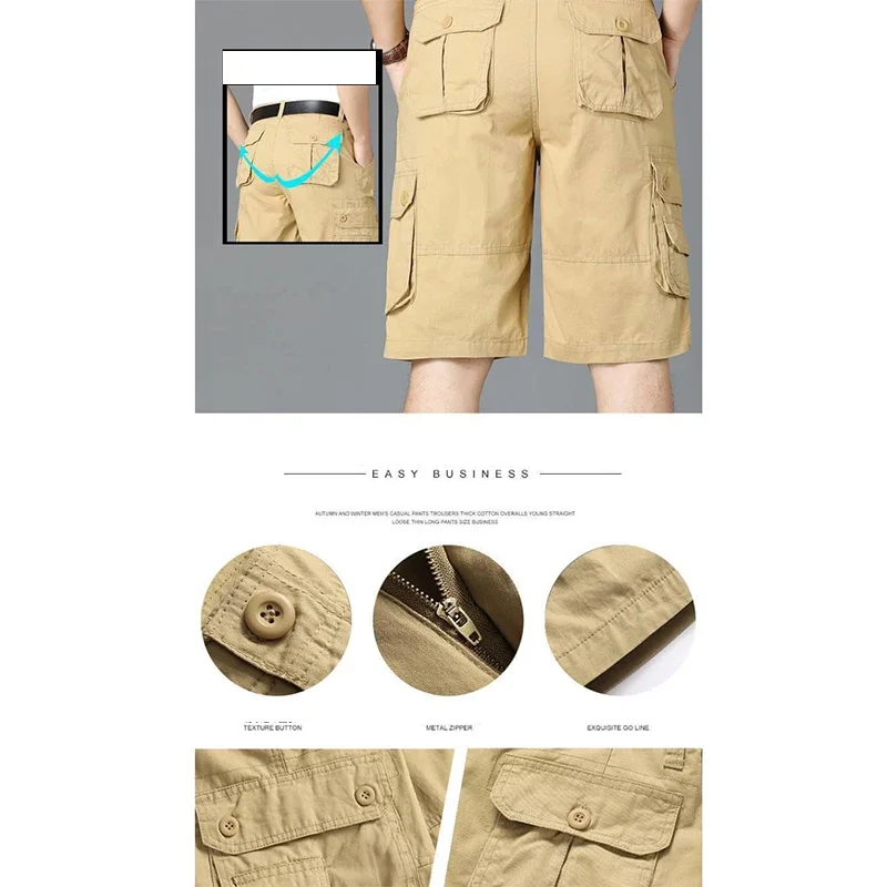 Fashion Five Division Trousers Summer Large Shorts Y2k Clothes Men's Loose Straight Sports Beach Multiple Pockets Vintage Pants