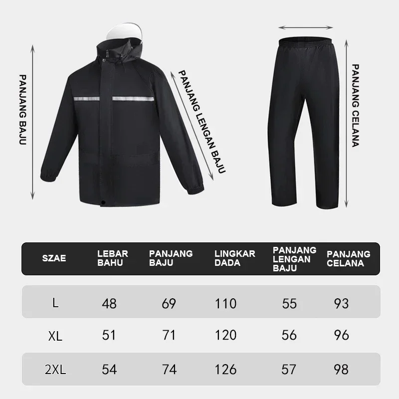 Oxford Cloth Split Raincoat Adult Reflective Raincoat Rain Pant Suit Rainwear Labor Construction Work raincoat suit
