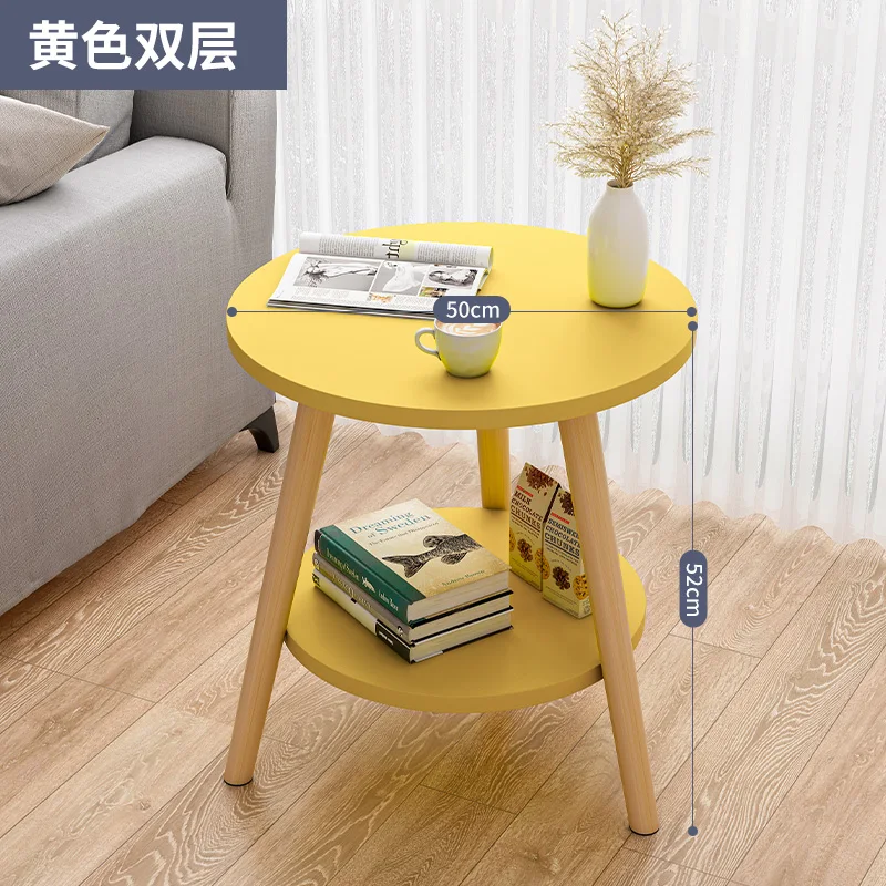 Coffee Table, European Sofa Side Table, with Drawers, Bedside Table/Corner  Table/Wood Square Table, for Living Room Balcony Bedroom (Color B)  その他テーブル