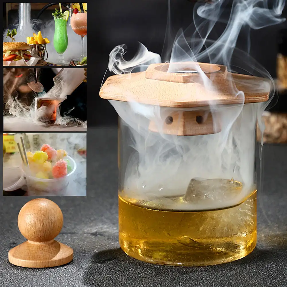Cocktail Smoker Whiskey Bar Drinks Kitchen Bartender Tools Wooden Smoked Wood Hood Smoker Alcoholic Drinks Gift whiskey decanter set