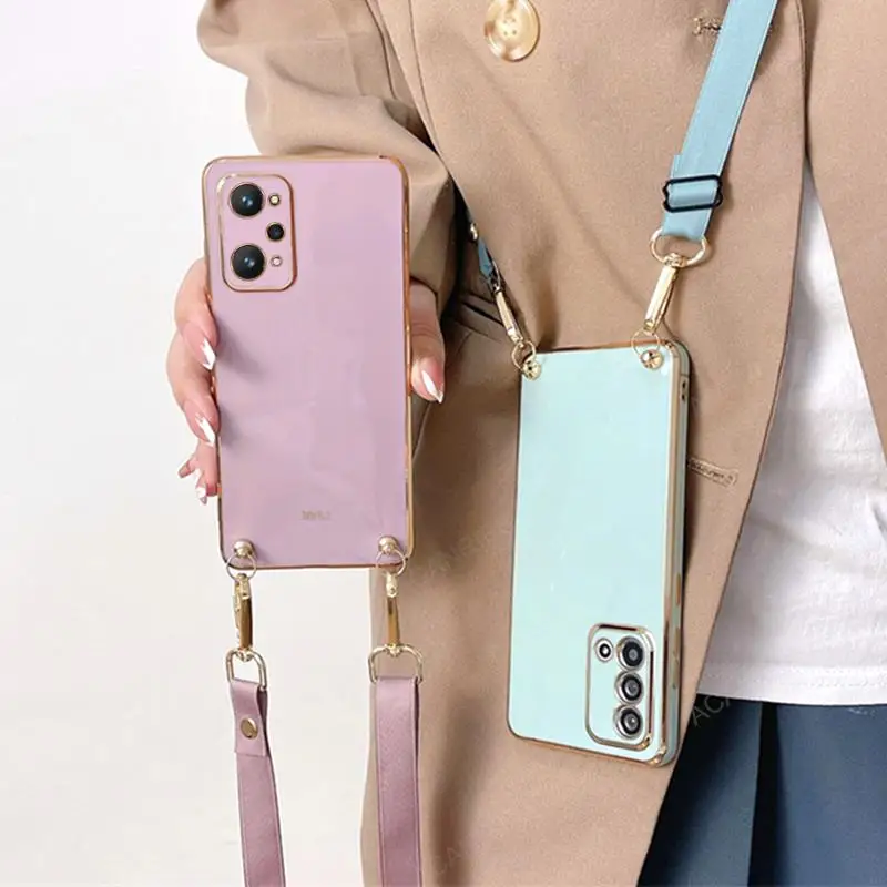 Slim Crossbody Lanyard Silicone Case with Cord for Oppo Realme GT Series