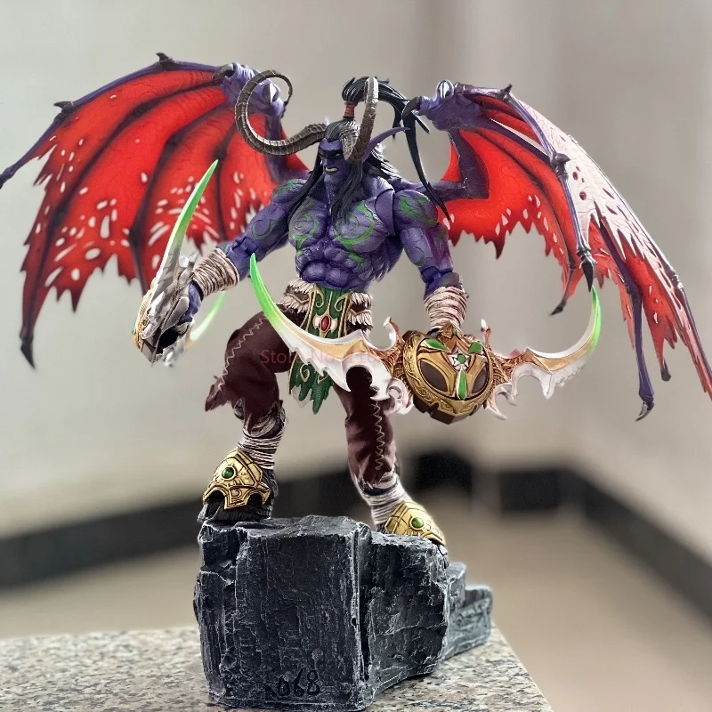 ワールド オブ ウォークラフト イリダン フィギュア 高さ24cm 発光 In Stock HERO TOYS Warcraft 3 Illidan Stormrage 24cm Movable
