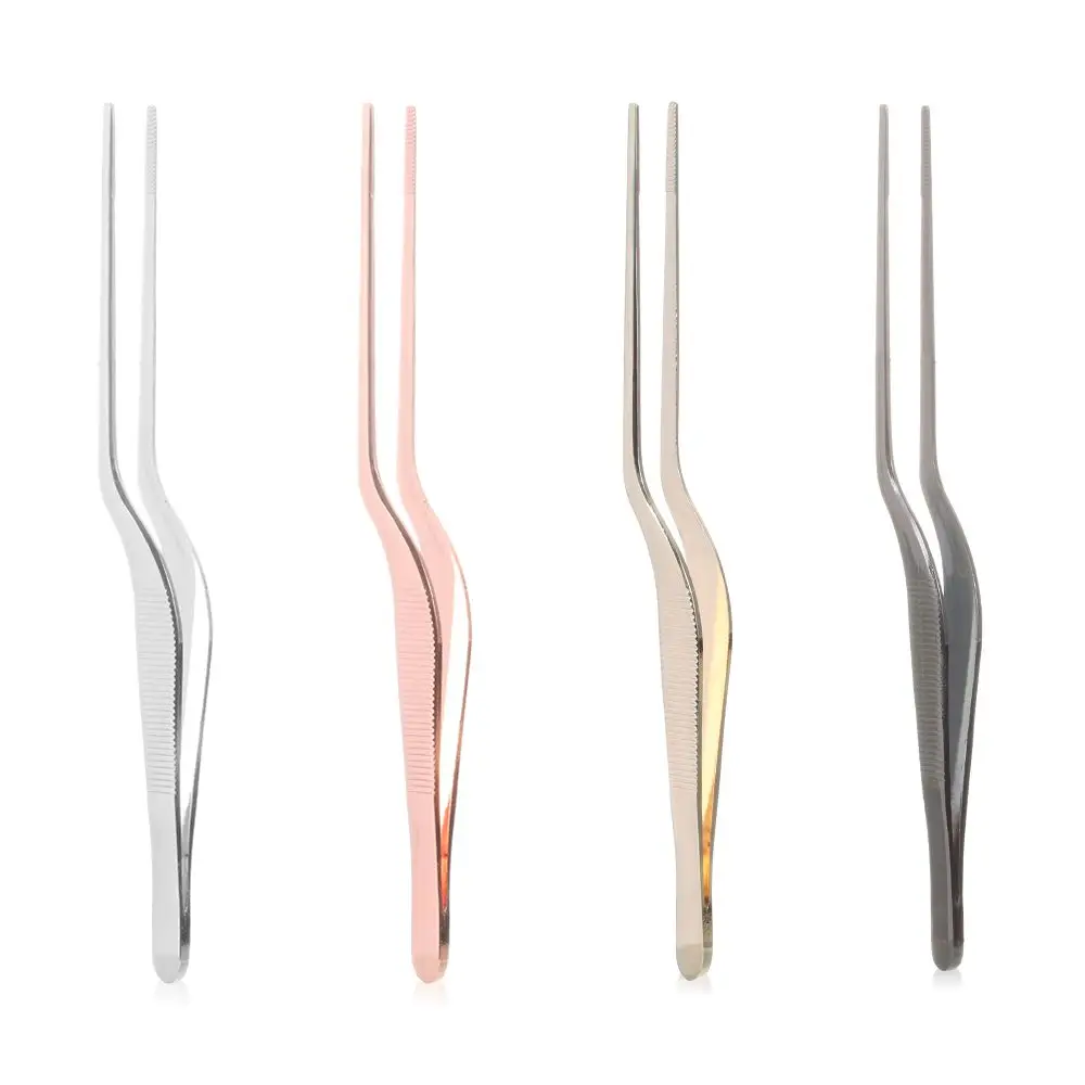 Colorful 14CM Kitchen Tongs Stainless Steel Culinary Precision Tweezer BBQ Tongs Food Styling Baking Decor kitchen tweezers