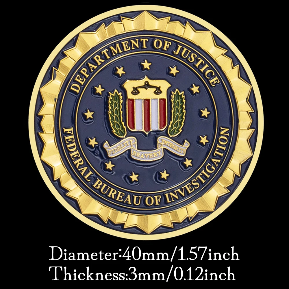 Department of Justice Federal Bureau of Investigation Souvenir Challenge Coin Commemorative Coin Collectible Gold Plated commemorative coin commemorative coins