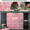 12PCS Artificial Flowers Roses Wall Panel 3D Flower Backdrop Faux Roses for Wall Party Wedding Bridal Shower Outdoor Decoration 4