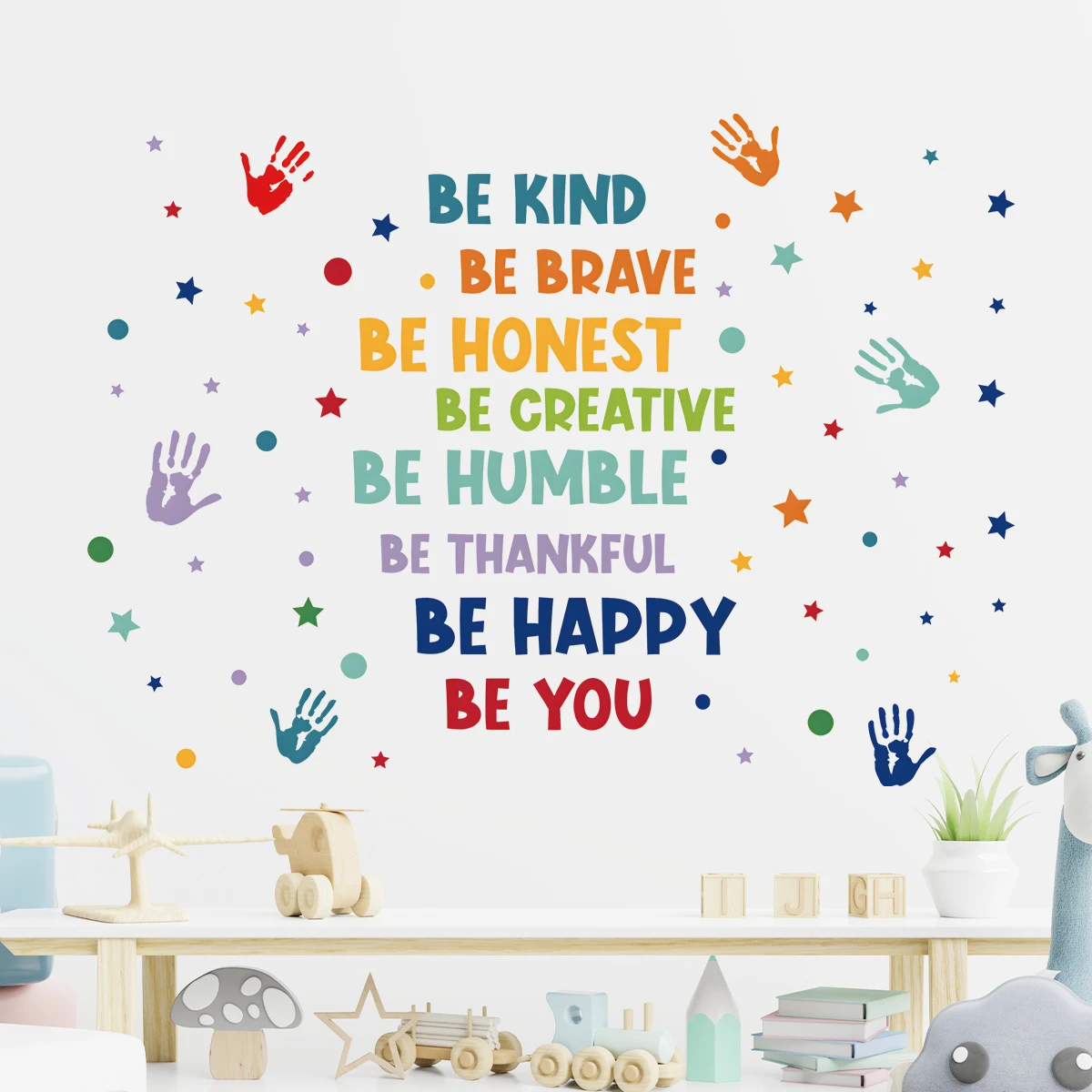 Wall Stickers 1Pc Colorful Wall Stickers Children Room Decor Baby Kids Room Wall Decoration Art for Bedroom Living Nursery Decals