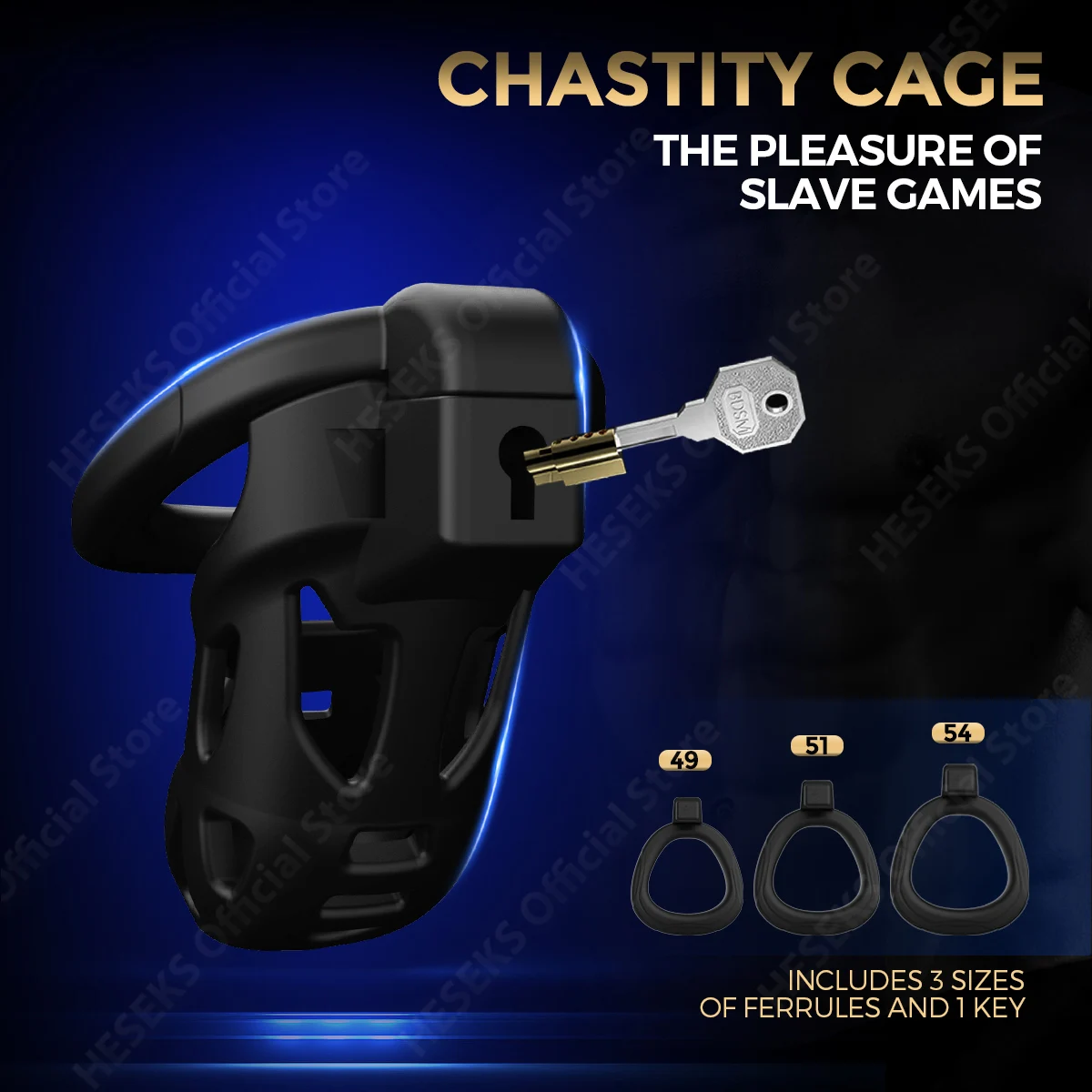 HESEKS Male Chastity Cage Sex Toys Discreet Cock Cage Device Penis Rings Sleeve Lock Male With 3 Size Men Bdsm Products