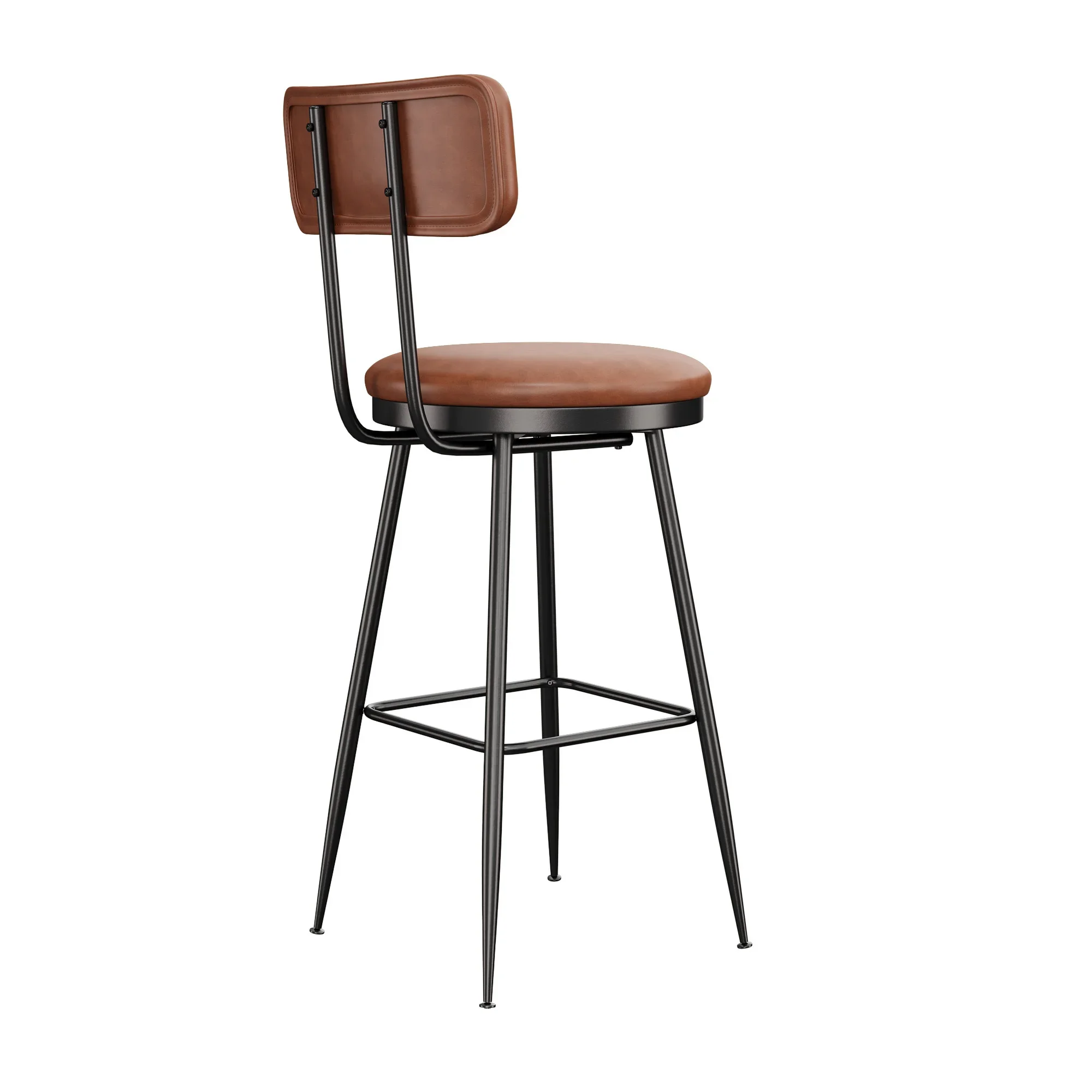 Rosahqnda 360° ° Drehbarer Barhocker, 2/4er-Set, Barhocker mit Rückenlehne für Kücheninsel, Kunstleder, 65 cm hoch, Küche, Heimbar – Detail 8