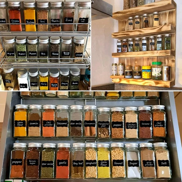 24 Pots à Épices Verre 120ml - Rangements à Épices