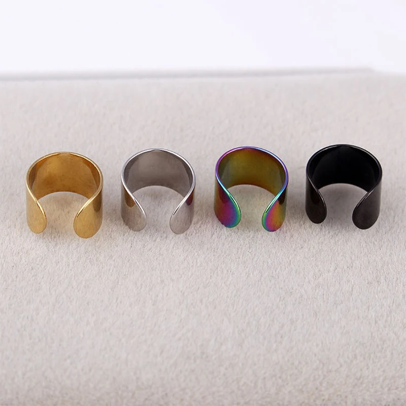 Clip Earrings 1 Pair Fashion Simple Classic Geometry CC Earrings Stainless Steel Ear Cuffs Men Women's