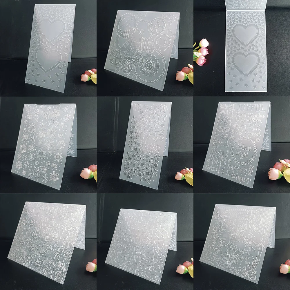 AZSG Christmas Snowflakes Love Flowers and Flowers Embossing Folder For DIY Paper Card Decoration Scrapbooking plastic embossing folder embossing folder