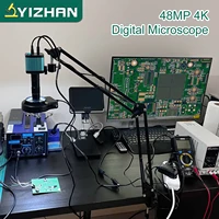 YIZHAN 48MP 4K Electronics Soldering Microscope FULL HD 1080P HDMI Camera USB Software 1-150x Lens Stand Shipping From Europe 1
