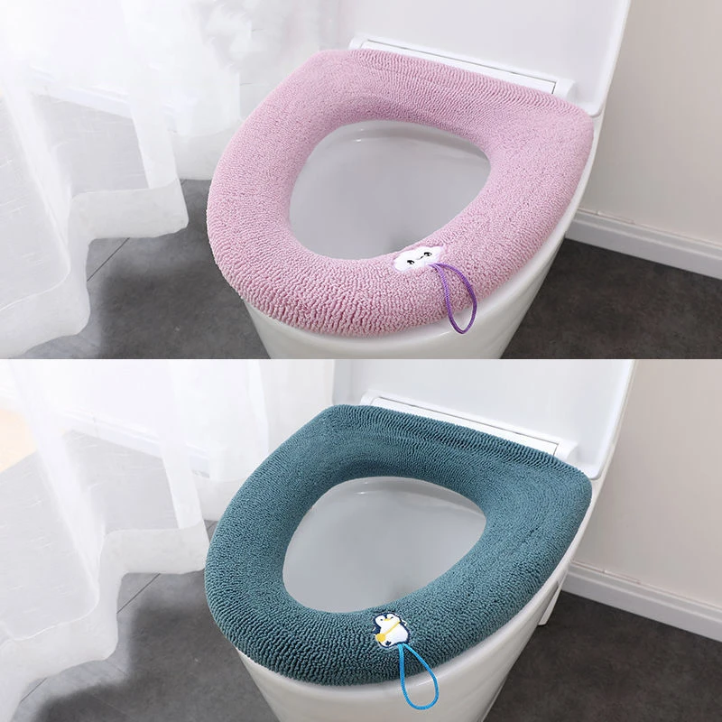 2 팩 현대 스타일 화장실 커버 링 사계절 가정용 빨 수있는 변기 쿠션 탄성 두꺼운 범용 화장실 매트