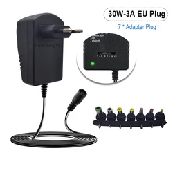 Universal Multi - Voltage Adjustable Power Supply Charger - 30W (30W 3A EU)