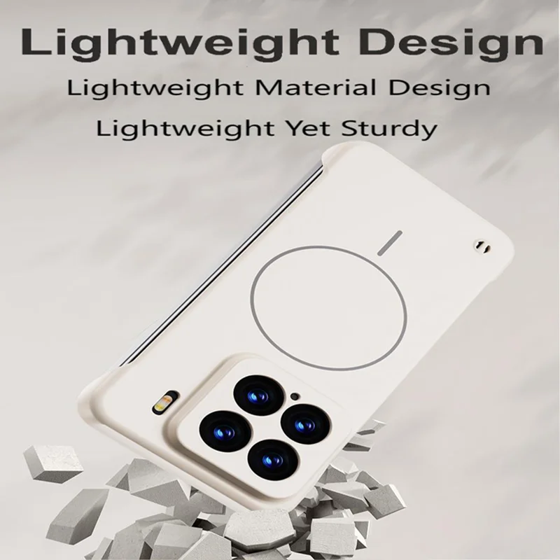 Ultra Slim Frameless Phone Case with Magsafe Wireless Charging Compatible PC Hard Cover