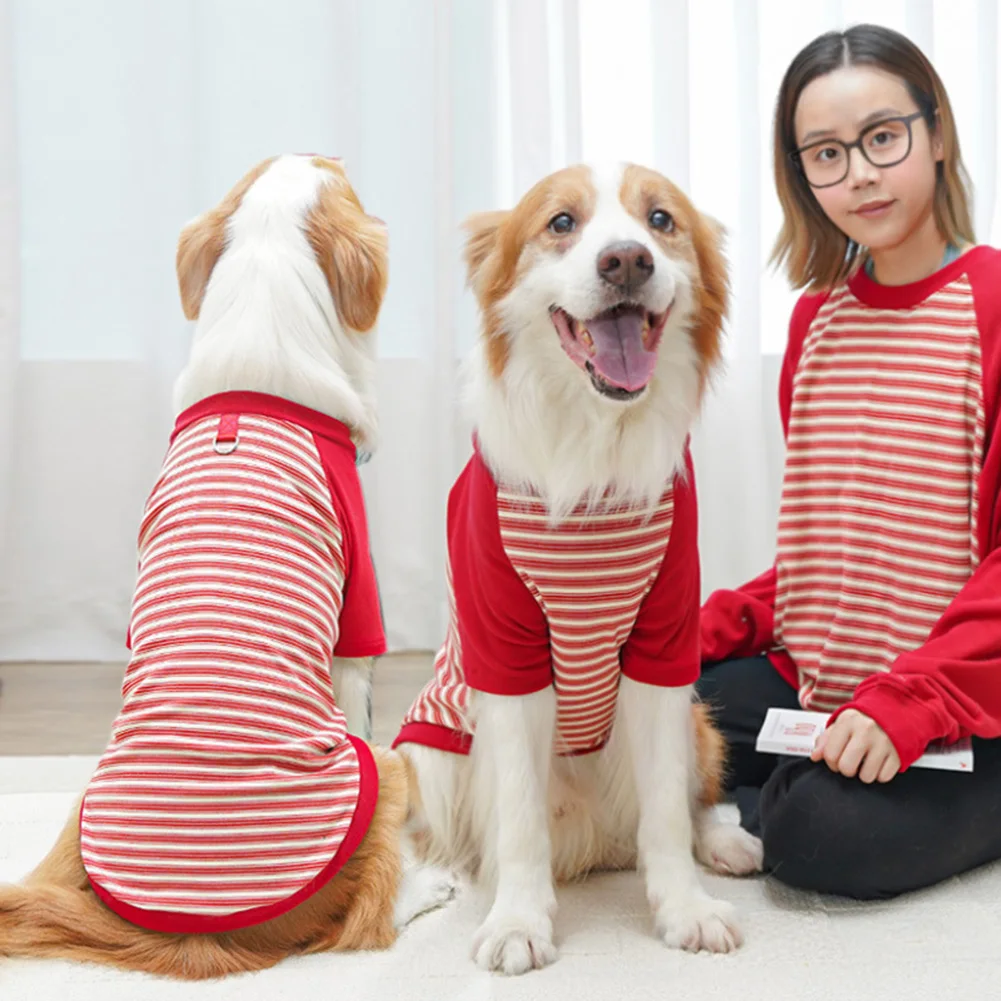 New Cute Striped Dog Bottoming Shirt Autumn Soft Dog Clothes Warm Puppy Pullovers Pet Cat Shirt Chihuahua Bichon Dog Costume