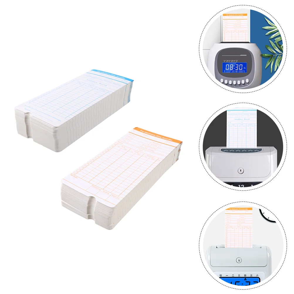 200 Pcs Attendance Paper Cards Punching Employee Timecards Office Supplies Payroll Recorders Smart Card System