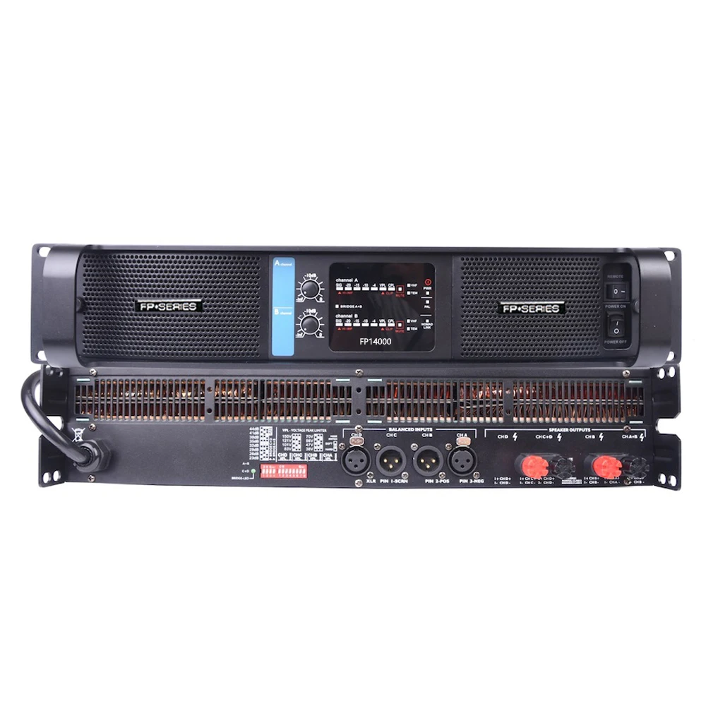 FP14000 2-channels Power Amplifier 14000watts Class-D Professional Audio Amplifiers For Subwoofer Speakers