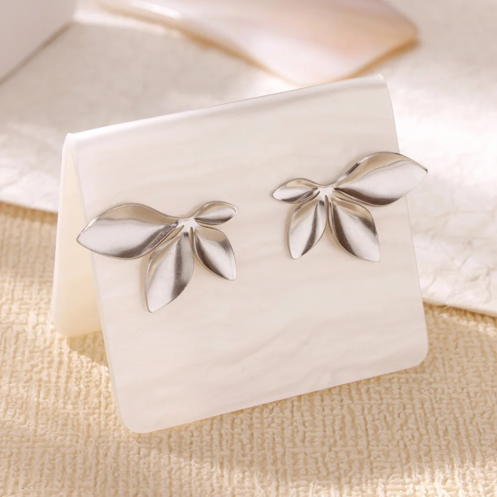Leaves Stud Jewelry Stainless Steel