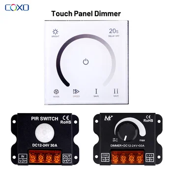 LED 조광기 스위치 DC12V-24V 터치 패널 제어 컨트롤러 LED 스트립 조명에 대 한 조정 가능한 전압 조정기