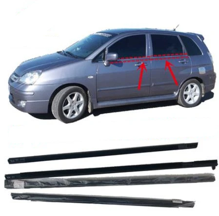 4 Piece Window Outside Glass Rubber for Suzuki Liana Weather Strip Glass Protect Rubber for 1.4L 1.6L Hatchback