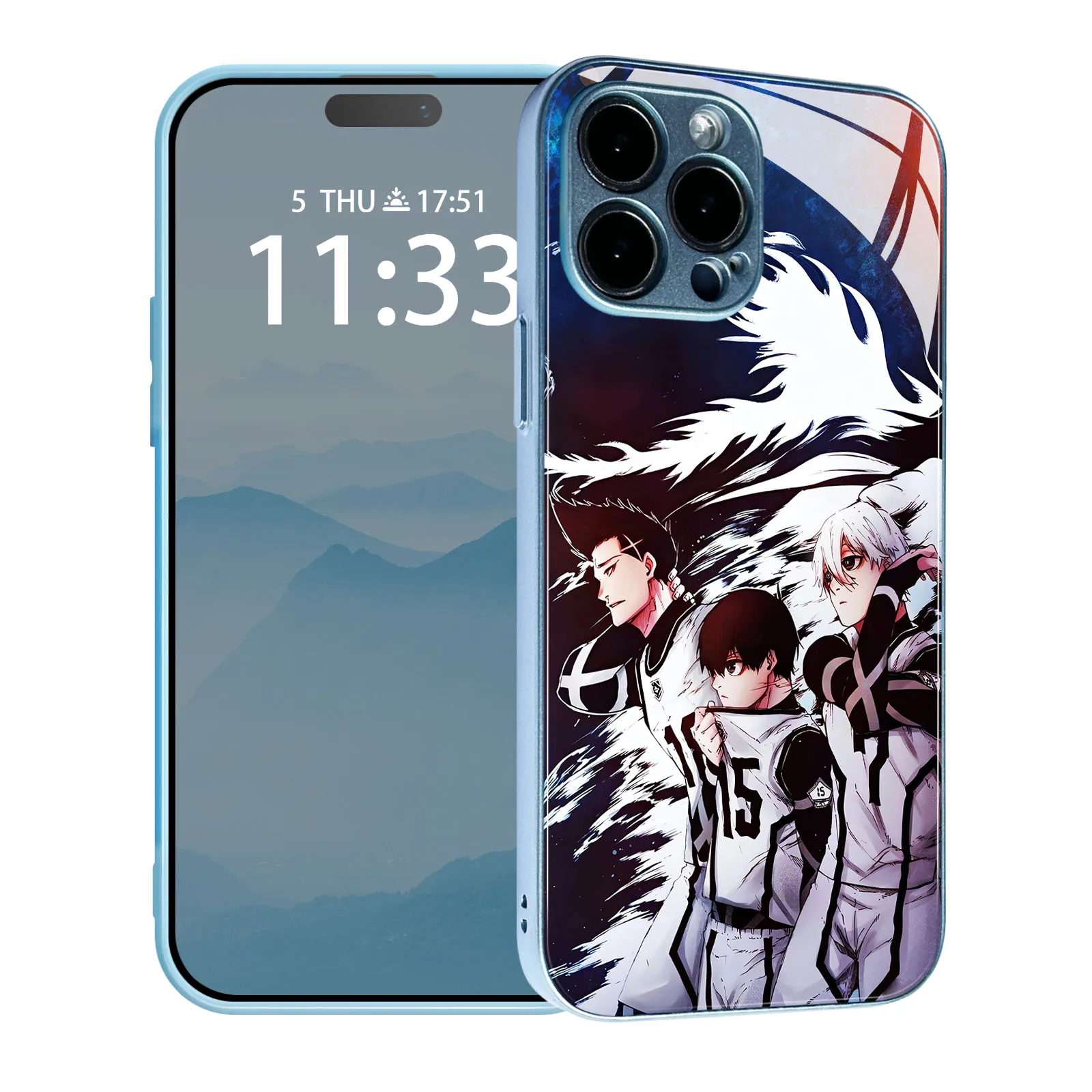 Seispiro Isagi Blue Tpu Colori In Vetro Temperato Custodia Per Telefono Shoei Baro Per Iphone 15 14 11 Pro Max 7 8 15 Plus 12 13 Mini Xr Xs