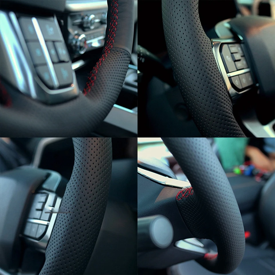 Auto Zubehör Für BMW X5 F15 2013 2014-2018 X6 F16 2015-2019 Hand Stich Mikrofaser Leder geflecht Auto Lenkrad Abdeckung – Detail 8