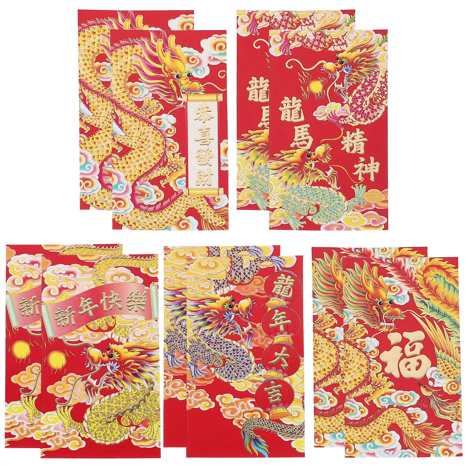 30Pcs Chinese Red Envelope Hongbao New Year Spring Festival Birthday Marry Lucky Money Bags 2024 Red Envelopes (Mixed Style) 60 pcs 2024 year of the dragon cartoon red envelope spring festival new year’s purse packet bag zx316 60pcs wallet