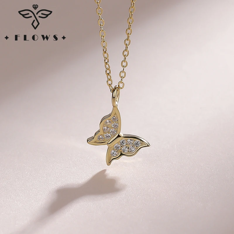 

Summer New Shiny Gold Silver Color Butterfly Necklaces for Women Charm Choker Exquisite Clavicle Chain Necklace Jewelry Gift