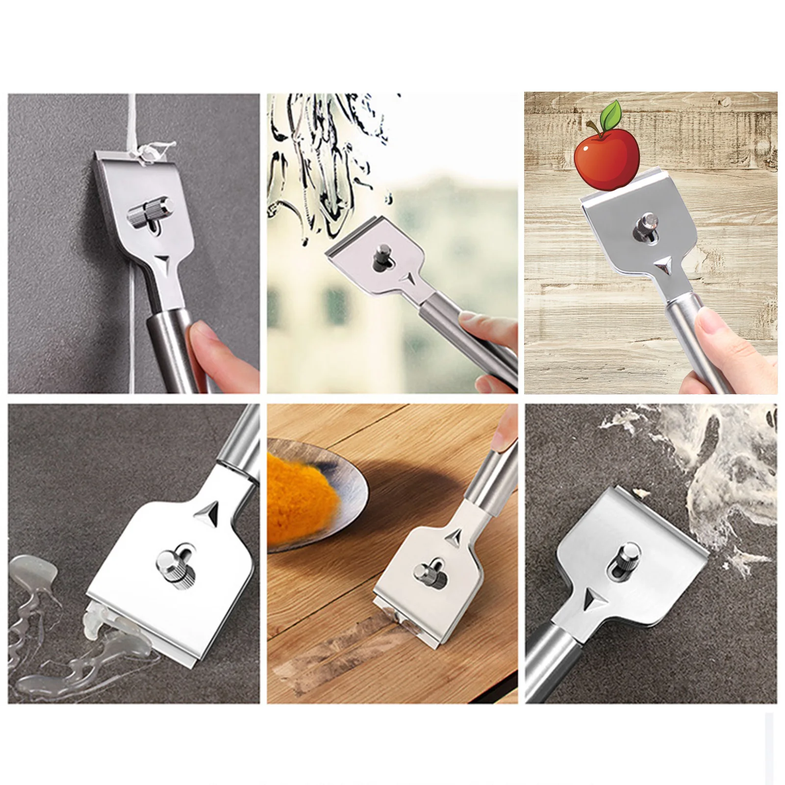 Razor Blade Scraper Safety Razor Blade Scraper Cooktop Cleaning Scrapers With 4 Replacement Blades For Removing Labels Stickers