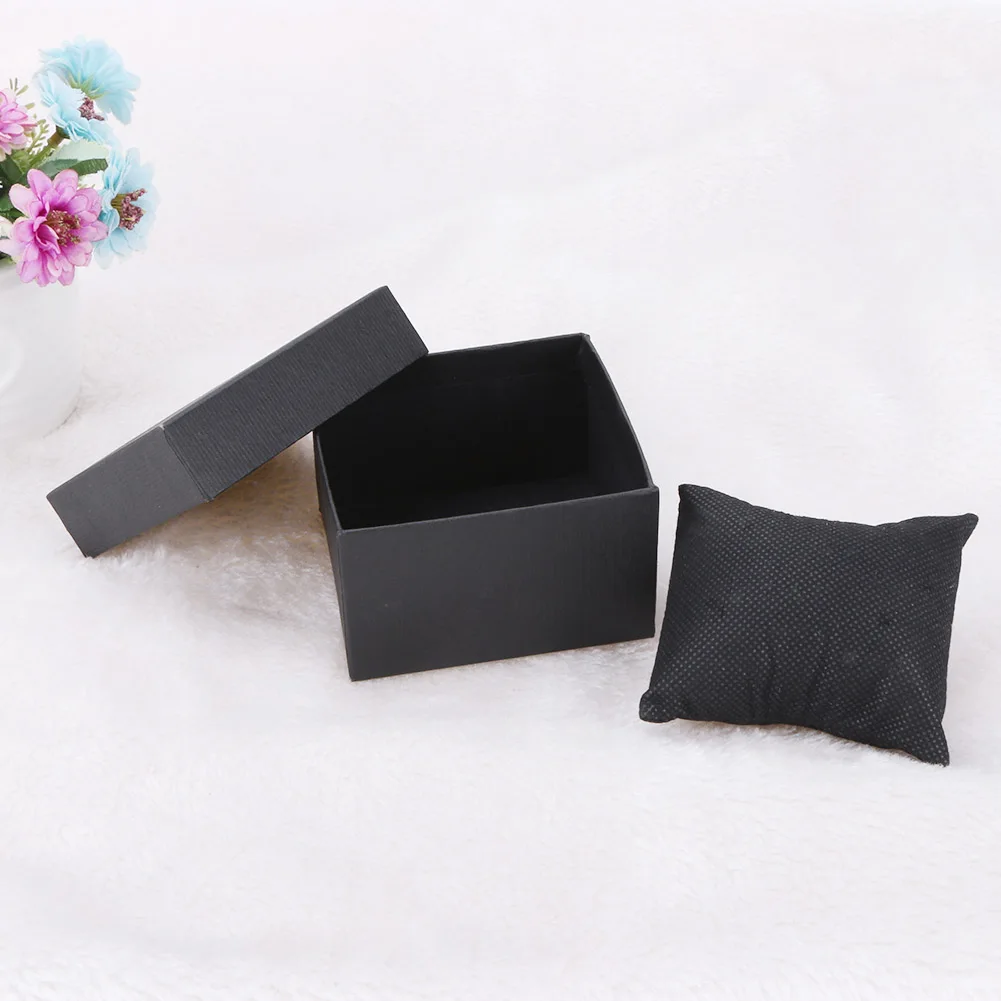 Fashion Square Single Watch Storage Case with Removable Pillow Compound Material Jewelry Display Storage Box for Men and Women
