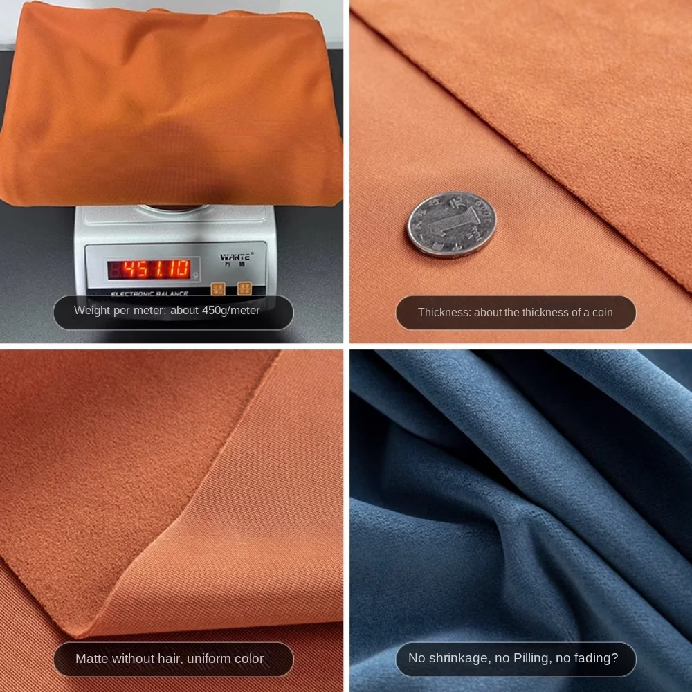 Matte Velvet Fabric Thickened Non-Inverted By Meter Stage Wedding Counter Curtain 450g Sofa Fabrics velvet fabric