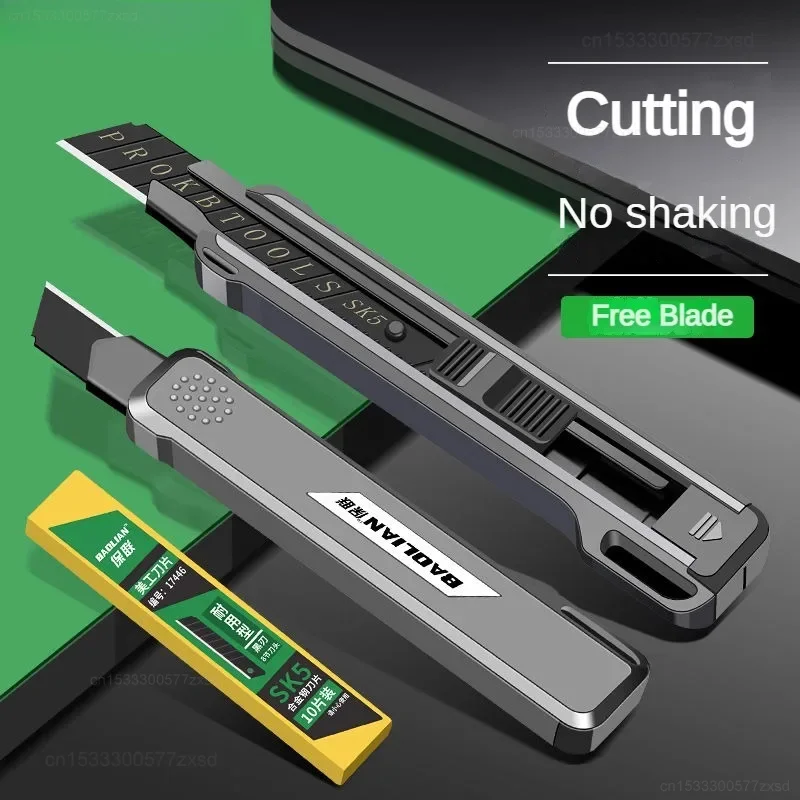 Utility Knife Portable Pocket Box Cutter Retractable Paper 80MM Metal Blade for Office School Stationery Supplies Tools - 6